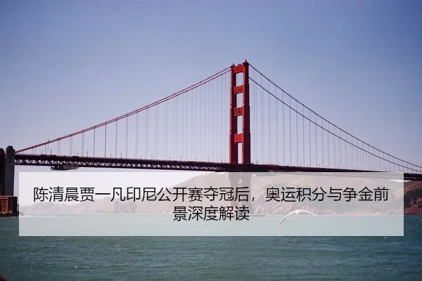 陈清晨贾一凡印尼公开赛夺冠后，奥运积分与争金前景深度解读